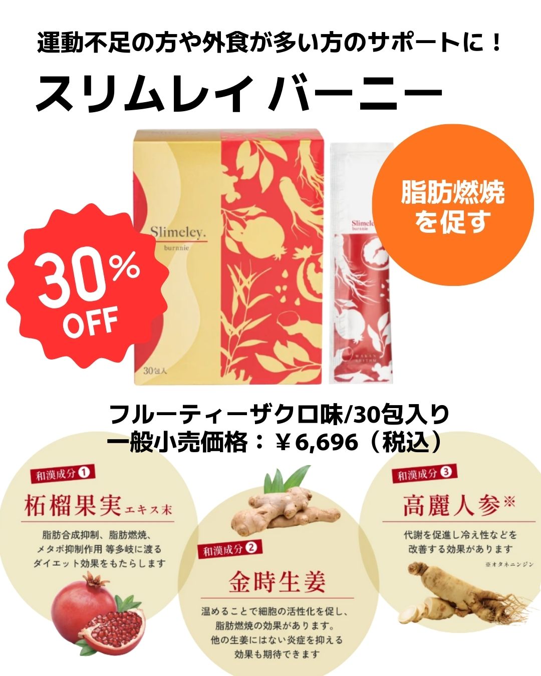 【特価】スリムレイ  バーニー 15g×30包